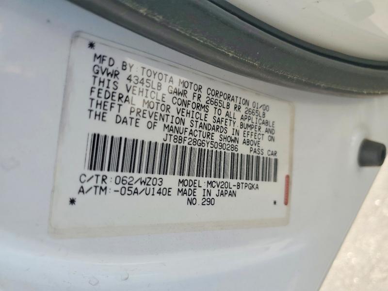 Aukcja sprzedaży 2000 Lexus Es, vin: JT8BF28G6Y5090286, numer aukcji: 54078456