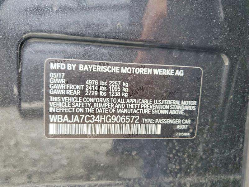 Продаж на аукціоні авто 2017 Bmw 530, vin: WBAJA7C34HG906572, номер лоту: 51593636