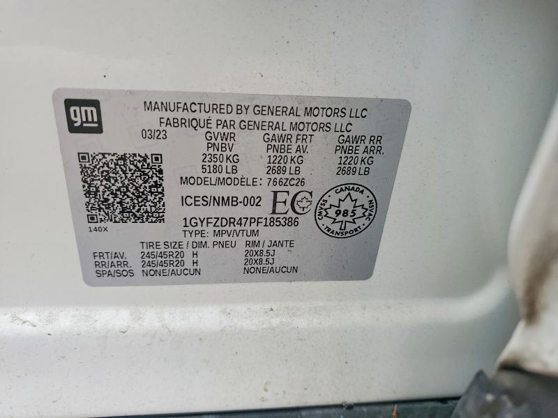 2023 Cadillac Xt4 მანქანა იყიდება აუქციონზე, vin: 1GYFZDR47PF185386, აუქციონის ნომერი: 53434266