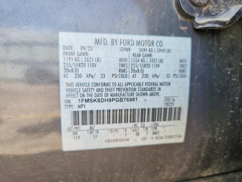 Продаж на аукціоні авто 2023 Ford Explorer, vin: 1FMSK8DH9PGB76981, номер лоту: 52373076