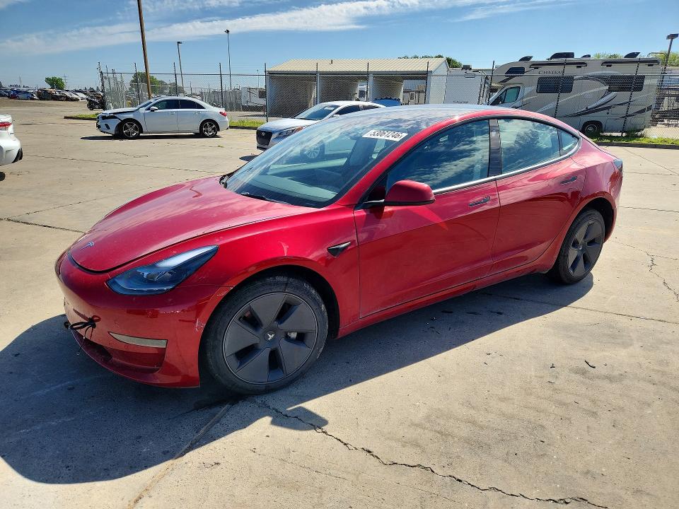 2022 Tesla Model 3 მანქანა იყიდება აუქციონზე, vin: 5YJ3E1EA1NF345939, აუქციონის ნომერი: 53061246