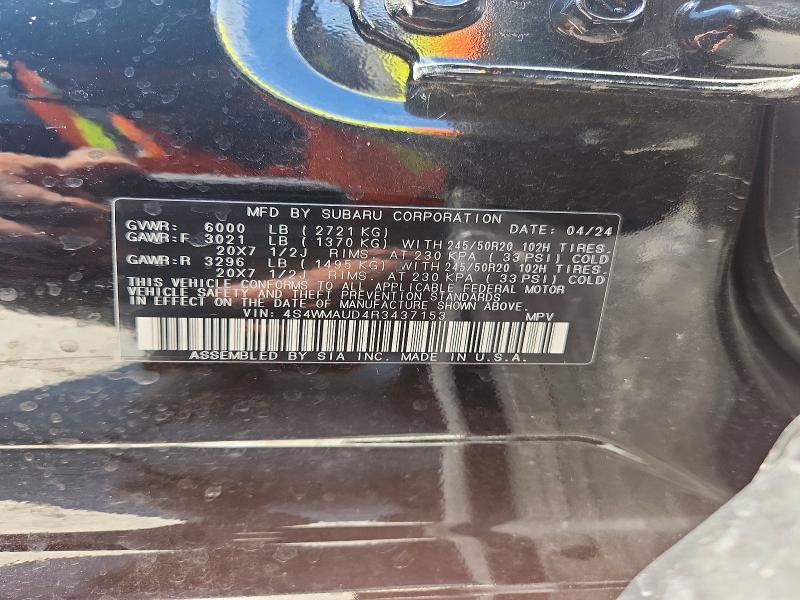 Aukcja sprzedaży 2024 Subaru Ascent, vin: 4S4WMAUD4R3437153, numer aukcji: 55836776