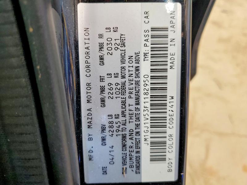 Aukcja sprzedaży 2015 Mazda 6, vin: JM1GJ1V53F1182950, numer aukcji: 52525816