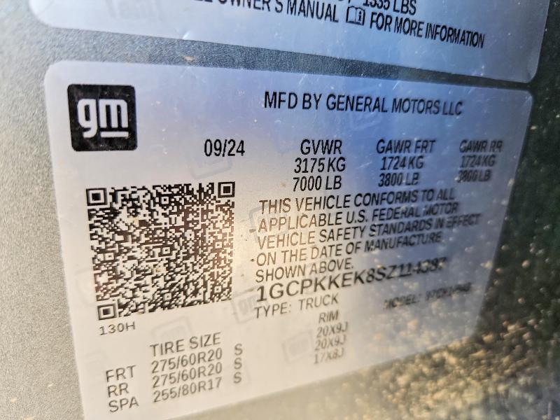 Aukcja sprzedaży 2025 Chevrolet Silverado, vin: 1GCPKKEK8SZ114387, numer aukcji: 54769306