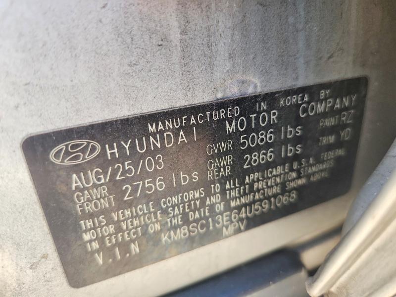 54414326 :رقم المزاد ، KM8SC13E64U591068 vin ، 2004 Hyundai Santa Fe مزاد بيع
