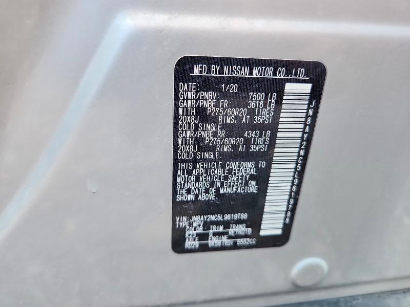 Aukcja sprzedaży 2020 Nissan Armada, vin: JN8AY2NC5L9619788, numer aukcji: 52238156