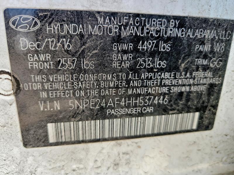 Продажа на аукционе авто 2017 Hyundai Sonata, vin: 5NPE24AF4HH537446, номер лота: 53229846