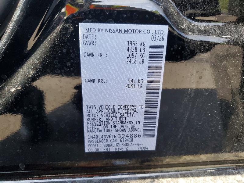 Продажа на аукционе авто 2026 Nissan Altima, vin: 1N4BL4DV6TN324886, номер лота: 55454316
