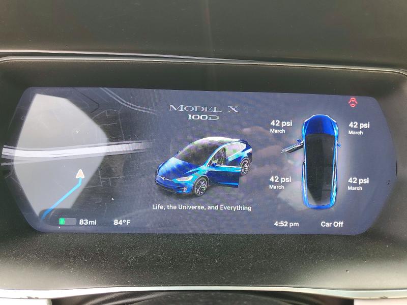 2017 Tesla Model X მანქანა იყიდება აუქციონზე, vin: 5YJXCBE23HF042560, აუქციონის ნომერი: 52731146