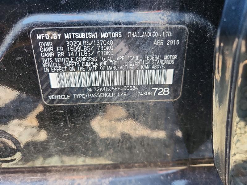 Продаж на аукціоні авто 2015 Mitsubishi Mirage, vin: ML32A4HJ8FH050684, номер лоту: 52377146