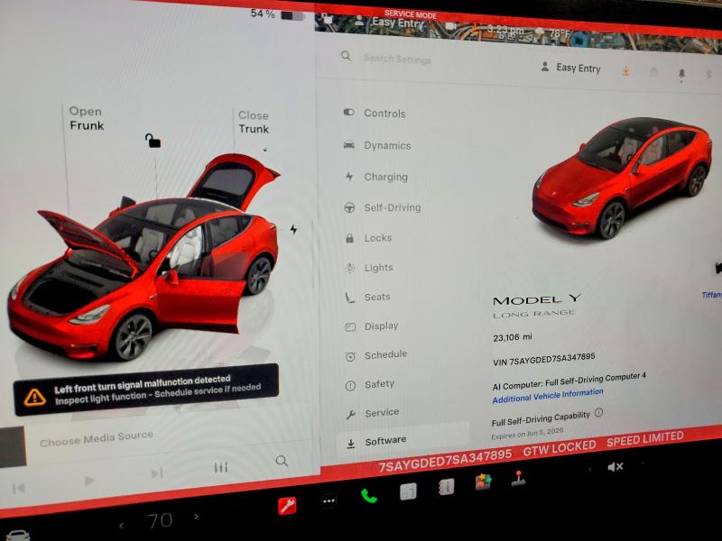 Продаж на аукціоні авто 2025 Tesla Model Y, vin: 7SAYGDED7SA347895, номер лоту: 54963176