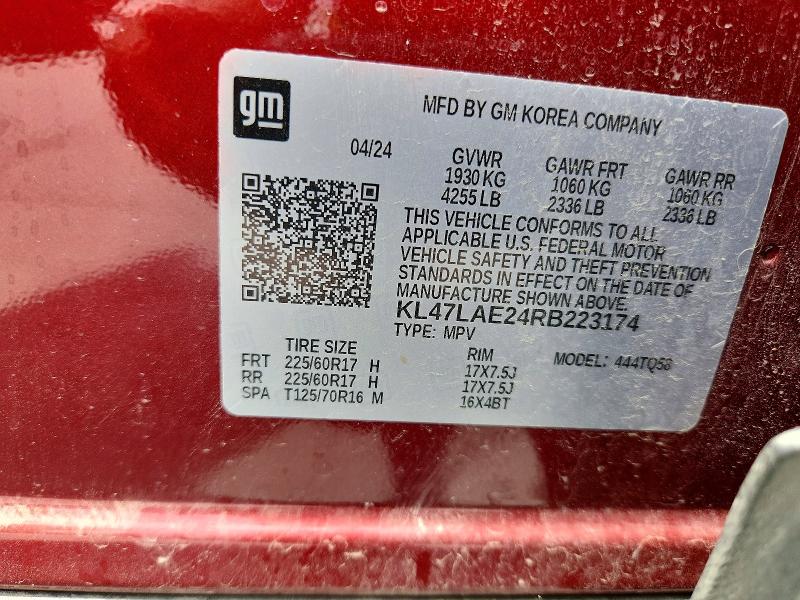 52467426 :رقم المزاد ، KL47LAE24RB223174 vin ، 2024 Buick Envista مزاد بيع
