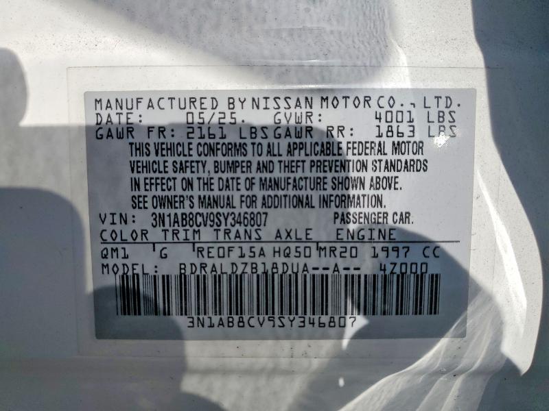 Aukcja sprzedaży 2025 Nissan Sentra, vin: 3N1AB8CV9SY346807, numer aukcji: 54727596