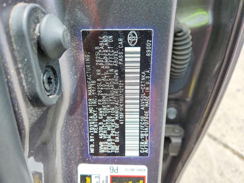 Aukcja sprzedaży 2017 Toyota Camry, vin: 4T1BF1FK1HU712121, numer aukcji: 54920516
