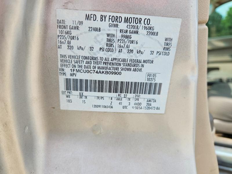 Auction sale of the 2010 Ford Escape, vin: 1FMCU0C74AKB09900, lot number: 53512766