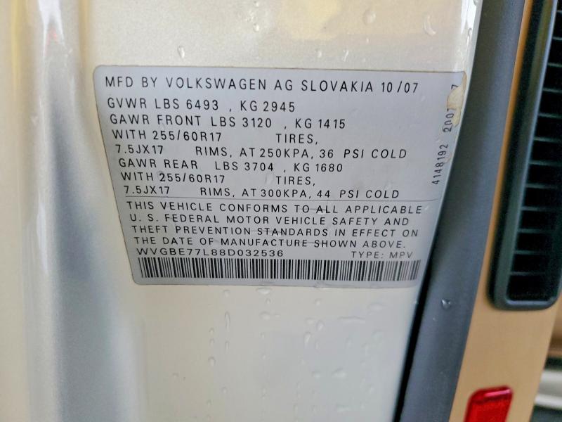Продажа на аукционе авто 2008 Volkswagen Touareg 2, vin: WVGBE77L88D032536, номер лота: 51495566