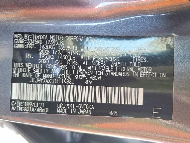 Aukcja sprzedaży 2013 Lexus Lx, vin: JTJHY7AX1D4119882, numer aukcji: 55460466