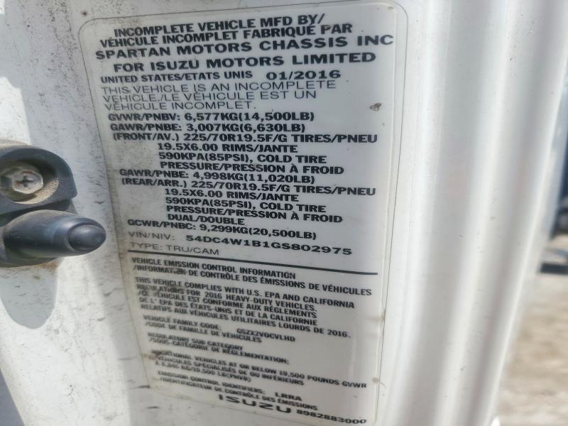 55145636 :رقم المزاد ، 54DC4W1B1GS802975 vin ، 2016 Isuzu Npr Hd مزاد بيع