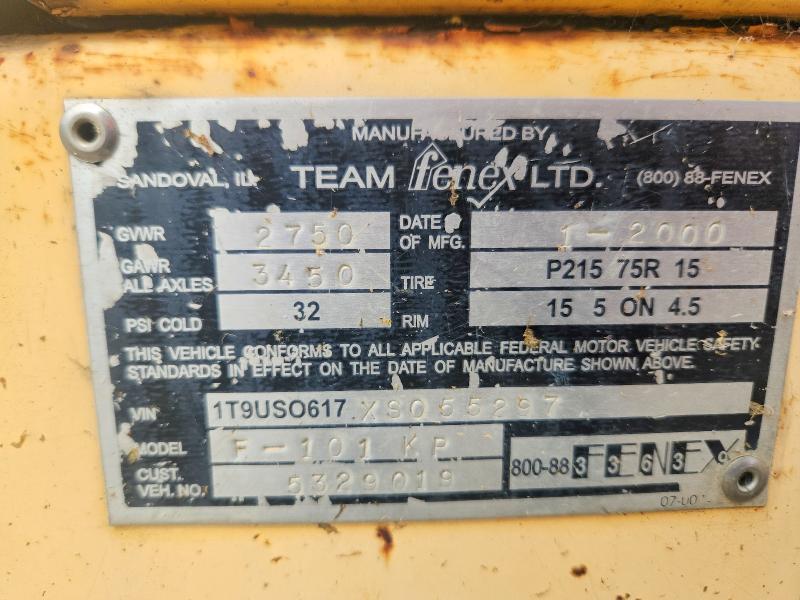 52690466 :رقم المزاد ، 1T9US0617XS055297 vin ، 2000 Team Fenex Unknown مزاد بيع