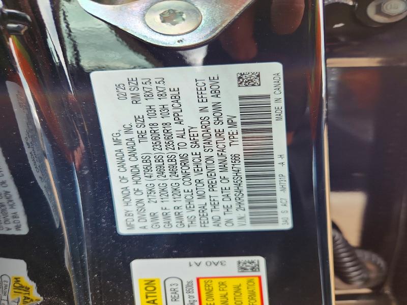 Продажа на аукционе авто 2025 Honda Cr-v, vin: 2HKRS4H45SH471566, номер лота: 52718306