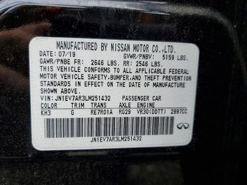 Продаж на аукціоні авто 2020 Infiniti Q50, vin: JN1EV7AR3LM251432, номер лоту: 52612396