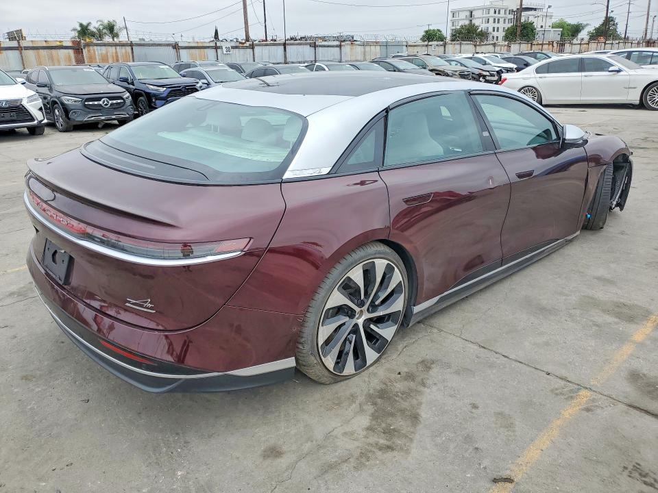2022 Lucid Motors Air მანქანა იყიდება აუქციონზე, vin: 50EA1GBA8NA003550, აუქციონის ნომერი: 53777806