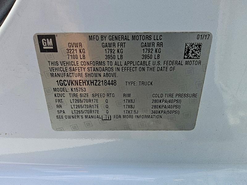 Продажа на аукционе авто 2017 Chevrolet Silverado, vin: 1GCVKNEHXHZ218448, номер лота: 52946276