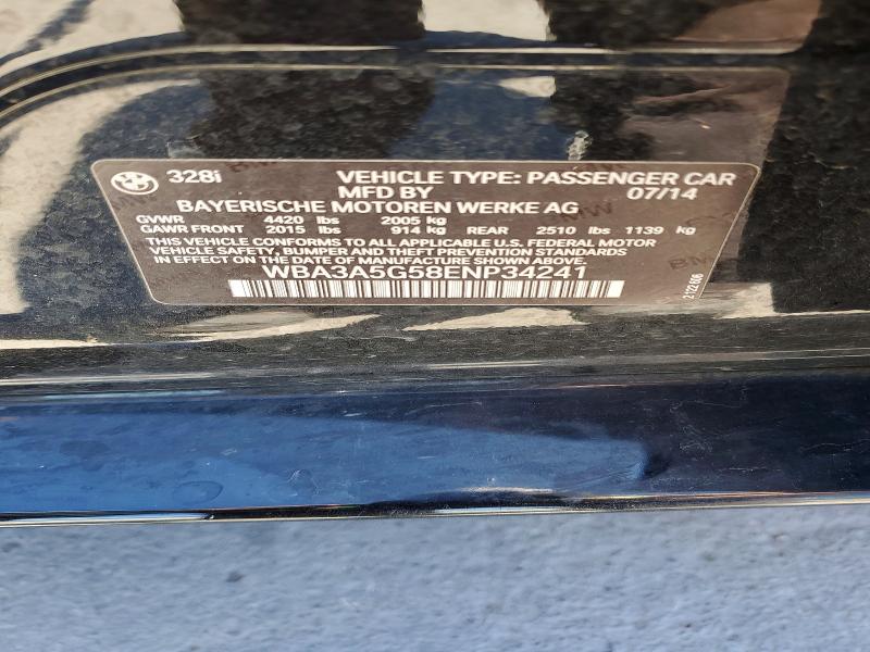 2014 Bmw 328 მანქანა იყიდება აუქციონზე, vin: WBA3A5G58ENP34241, აუქციონის ნომერი: 53527746