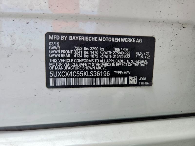 Aukcja sprzedaży 2019 Bmw X7, vin: 5UXCX4C55KLS36196, numer aukcji: 52239926