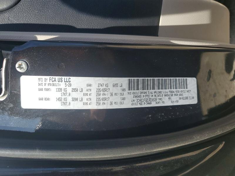 55068526 :رقم المزاد ، 2C4RC1FG2LR210120 vin ، 2020 Chrysler Pacifica مزاد بيع