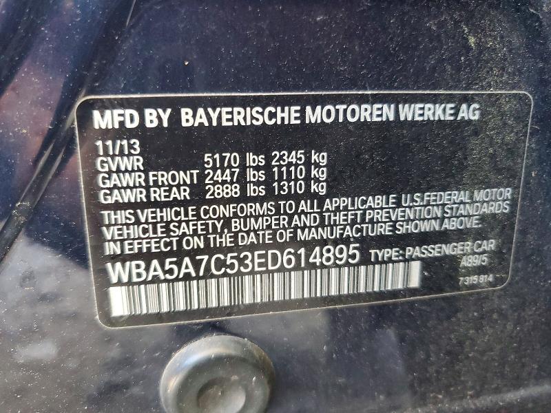Продажа на аукционе авто 2014 Bmw 528, vin: WBA5A7C53ED614895, номер лота: 53503816