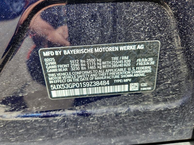 53658306 :رقم المزاد ، 5UX53GP01S9Z38484 vin ، 2025 Bmw X3 مزاد بيع