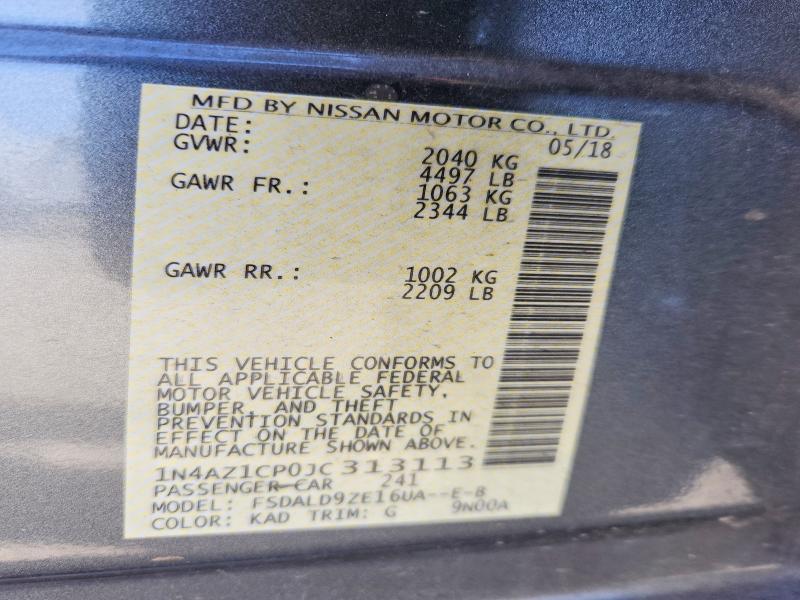 Продажа на аукционе авто 2018 Nissan Leaf, vin: 1N4AZ1CP0JC313113, номер лота: 53983046