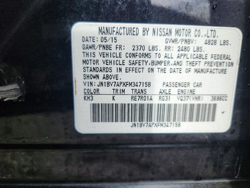 Продажа на аукционе авто 2015 Infiniti Q50, vin: JN1BV7APXFM347158, номер лота: 55107866