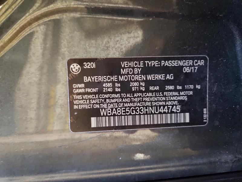 Продаж на аукціоні авто 2017 Bmw 320, vin: WBA8E5G33HNU44745, номер лоту: 53451956