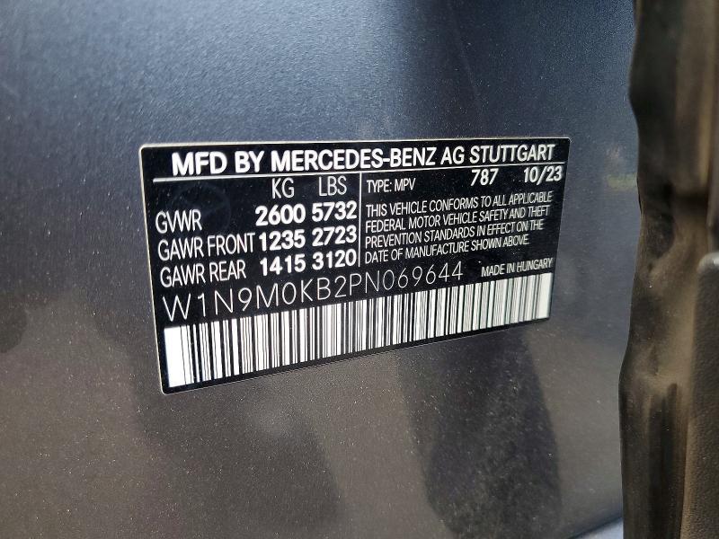 2023 Mercedes-benz Eqb მანქანა იყიდება აუქციონზე, vin: W1N9M0KB2PN069644, აუქციონის ნომერი: 55449376