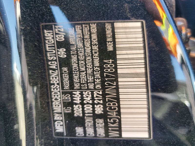 Aukcja sprzedaży 2021 Mercedes-benz Cla, vin: W1K5J4GB7MN217884, numer aukcji: 54850066