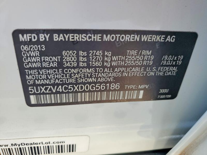 Aukcja sprzedaży 2013 Bmw X5, vin: 5UXZV4C5XD0G56186, numer aukcji: 52761806