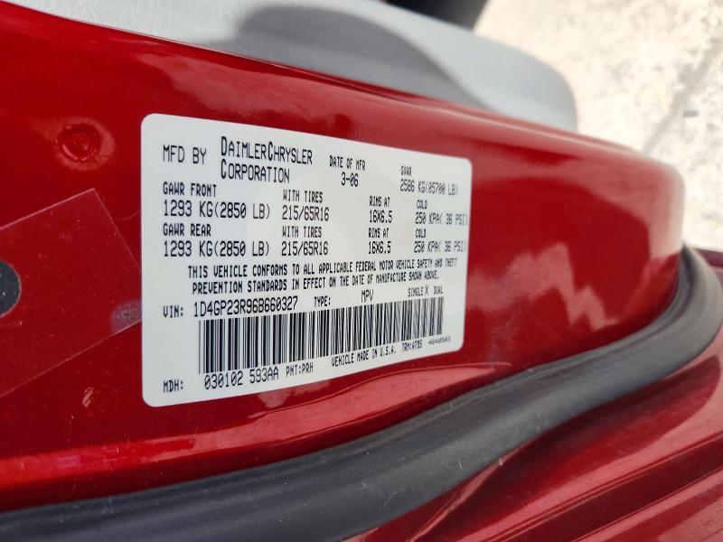 Auction sale of the 2006 Dodge Grand Caravan, vin: 1D4GP23R96B660327, lot number: 53253756