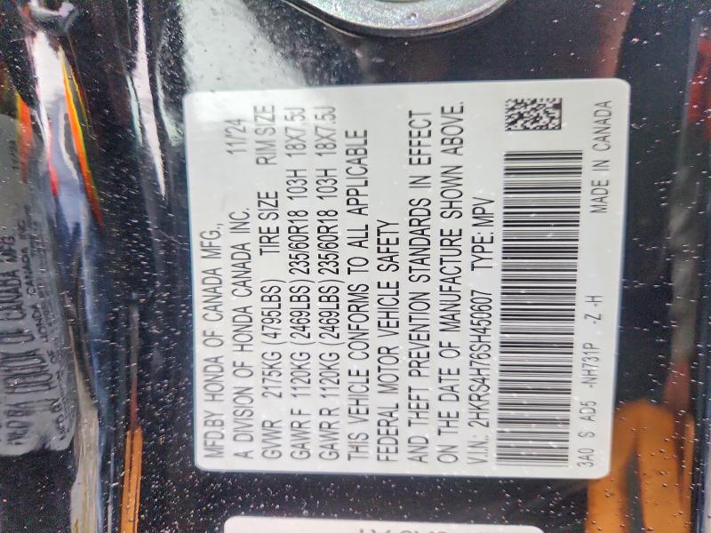 Aukcja sprzedaży 2025 Honda Cr-v, vin: 2HKRS4H76SH450607, numer aukcji: 53986696