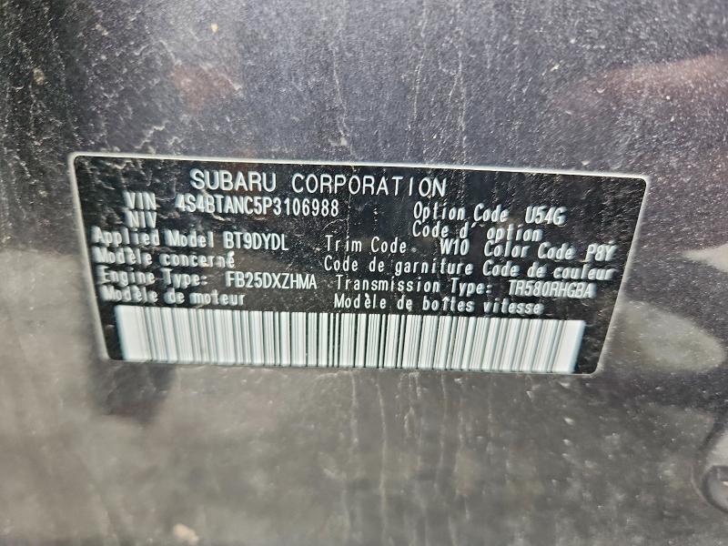 Aukcja sprzedaży 2023 Subaru Outback, vin: 4S4BTANC5P3106988, numer aukcji: 52669726