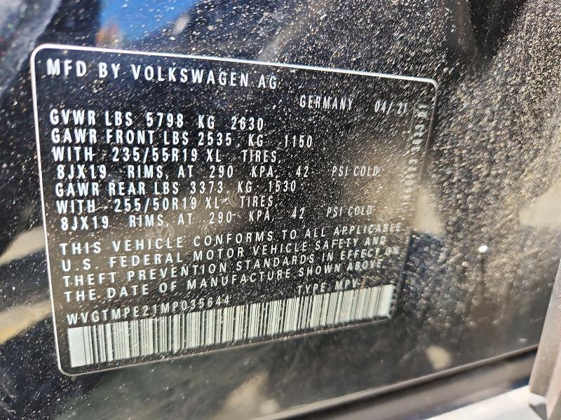 Aukcja sprzedaży 2021 Volkswagen Id.4, vin: WVGTMPE21MP035644, numer aukcji: 54308886