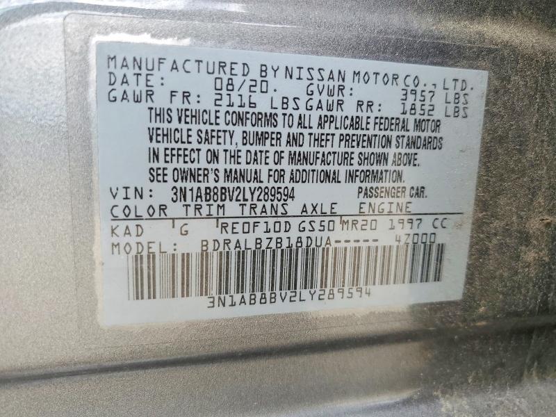 Aukcja sprzedaży 2020 Nissan Sentra, vin: 3N1AB8BV2LY289594, numer aukcji: 53440716