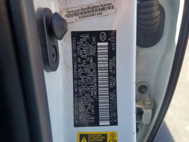 Продаж на аукціоні авто 2011 Lexus Ct, vin: JTHKD5BH8B2039101, номер лоту: 52949996