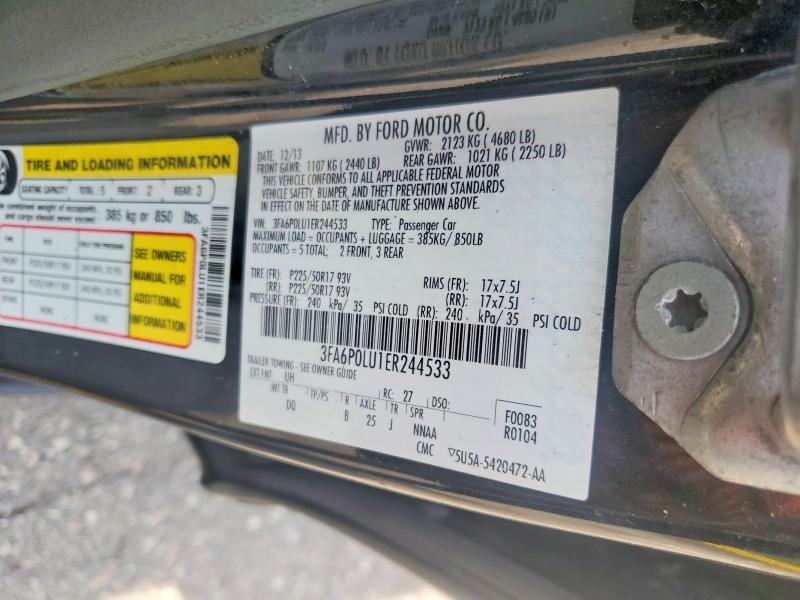 Продаж на аукціоні авто 2014 Ford Fusion, vin: 3FA6P0LU1ER244533, номер лоту: 54129336