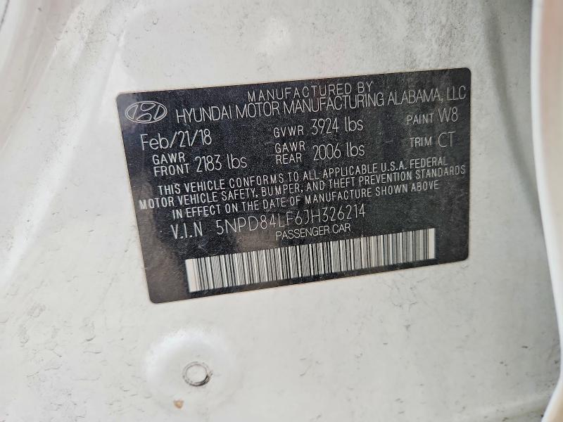 2018 Hyundai Elantra მანქანა იყიდება აუქციონზე, vin: 5NPD84LF6JH326214, აუქციონის ნომერი: 54008556