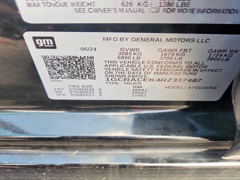 52325886 :رقم المزاد ، 1GCRACEK4RZ337487 vin ، 2024 Chevrolet Silverado مزاد بيع