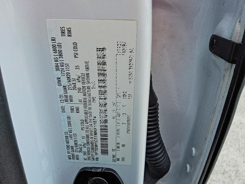 Aukcja sprzedaży 2021 Ford F150, vin: 1FTEW1C51MKF11874, numer aukcji: 54867336
