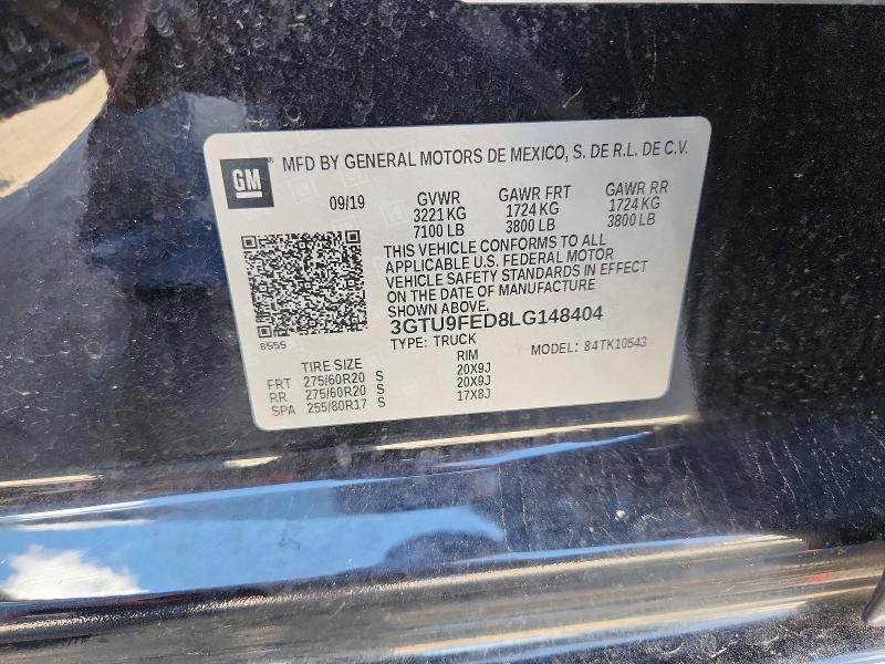 Продажа на аукционе авто 2020 Gmc Sierra, vin: 3GTU9FED8LG148404, номер лота: 53018356