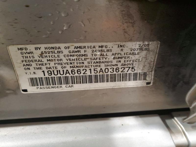 Aukcja sprzedaży 2005 Acura Tl, vin: 19UUA66215A036275, numer aukcji: 52782936